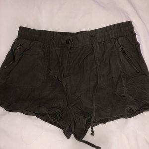 Green fabric shorts